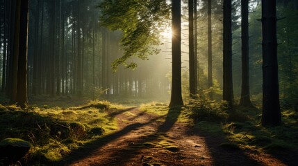 Fototapeta premium Sunny morning in the forest