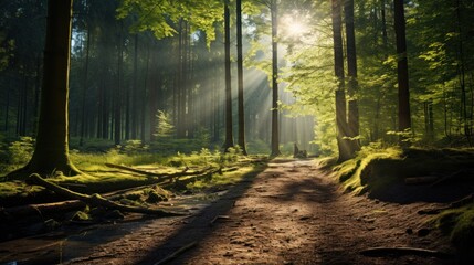 Sunny morning in the forest