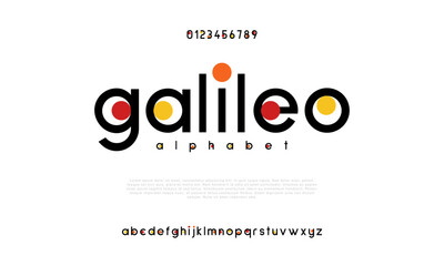 Galileo  creative modern urban alphabet font. Digital abstract moslem, futuristic, fashion, sport, minimal technology typography. Simple numeric vector illustration