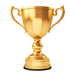Fototapeta na wymiar Gold trophy cup isolated on transparent or white background, png