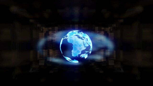 Abstract Hologram Planet Background 3D Rendering