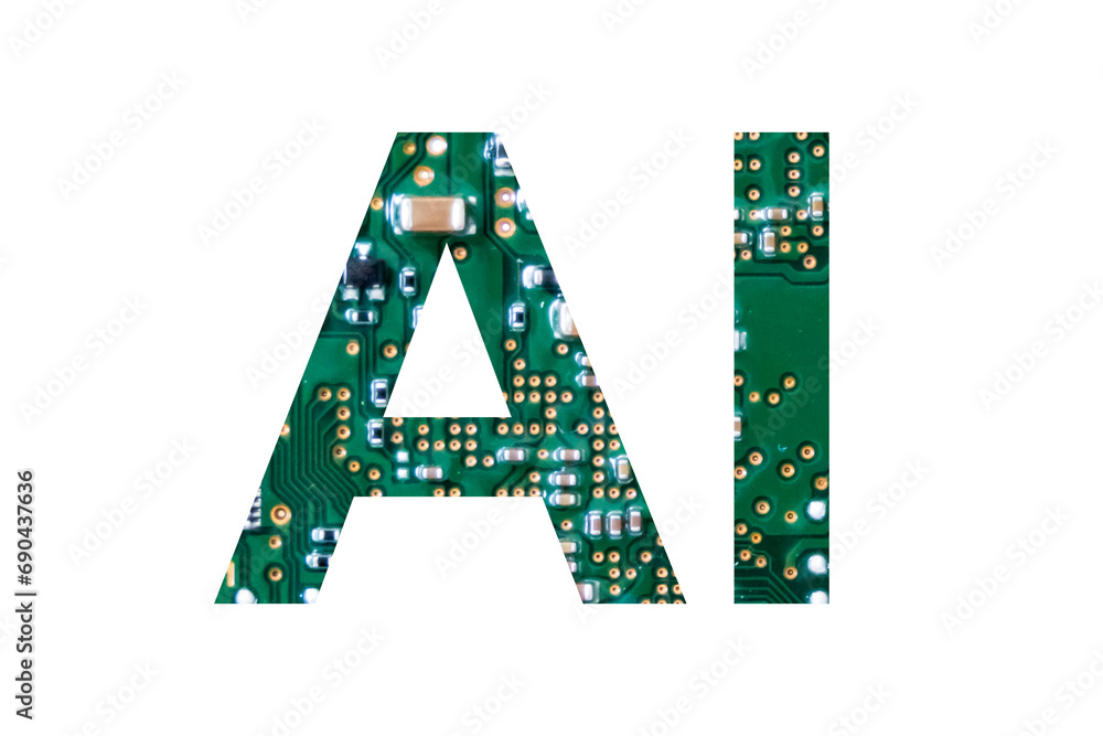 Aufkleber ai from pcb isolate on white background.