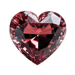 Fototapeta premium A heart shaped gem on a transparent background. Generative AI. 