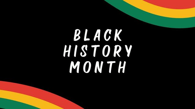 black history month with south africa flag animation, south africa flag color, celebrating black history month of february