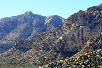 Hills of rock on the arid landscape