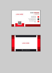 
Creative Red simple clean professional minimal/minimalist modern shape Layout double-sided  landscape  flat design corporate horizontal name/visiting/ business card template personal with company log