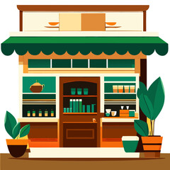 Obraz premium house with flowers cafe