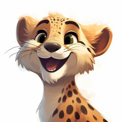 Cheetah portrait on white background. Vector illustration for your design