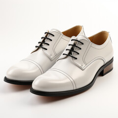 men leather derby shoes  isolated in white background generative ai