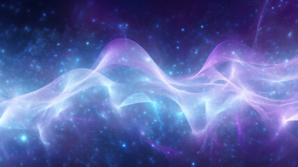 digital particle waves, blue, white and purple. calming rhythms. abstract wallpaper background