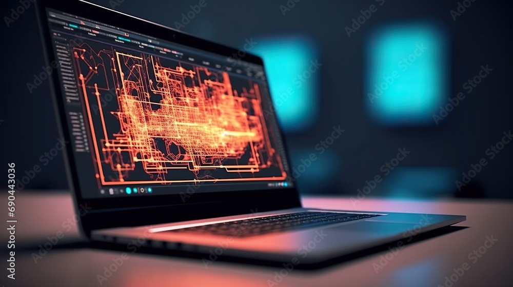 Poster laptop screen looping animated background