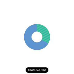 simple donut chart icon - donut chart icon