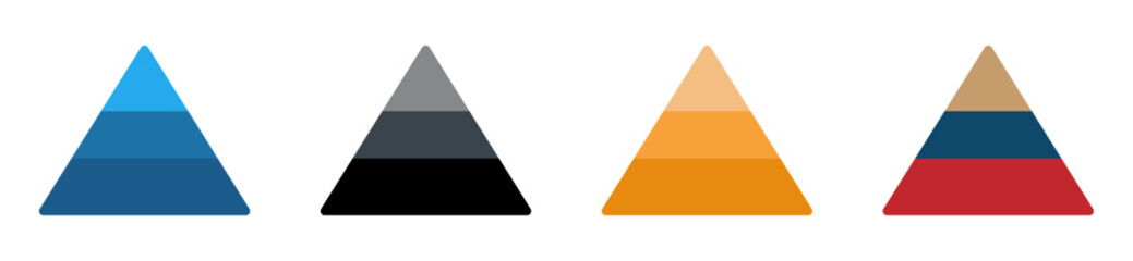 Blank vector three tier pyramid chart concepts - obrazy, fototapety, plakaty