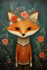 red fox in the forest