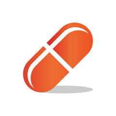 Capsule Icon. Drug Symbol. Cure Sign . Medical Element. Logo Component - Vector. 