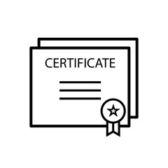 Certificate Icon. Document, Warranty Symbol - Vector.