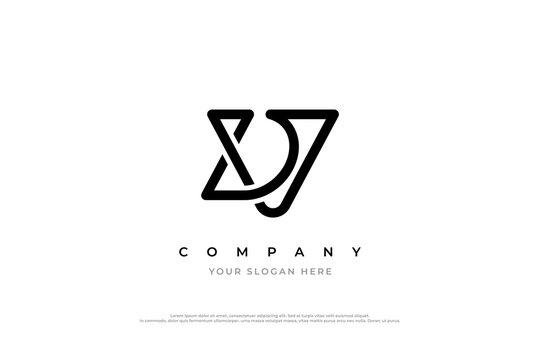 Initial Letter DV Logo or VD Logo Design