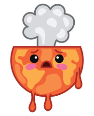 global warming illustration of the world exploding