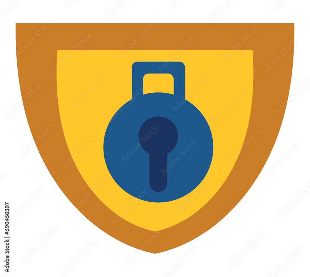 Poster data security design of shield with padlock