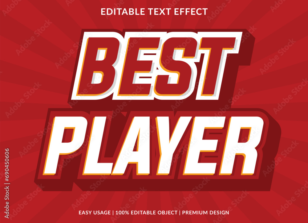 Poster best player editable text effect template use for business brand and logo design