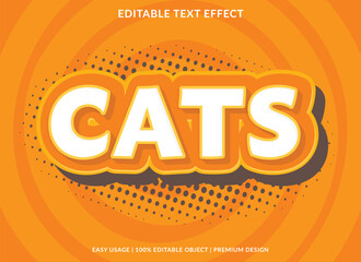 cats editable text effect template use for business brand and logo design