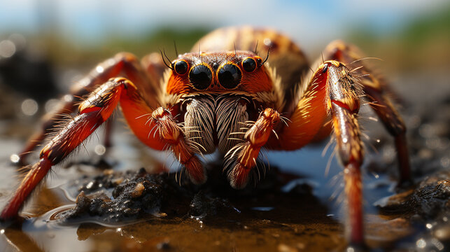 The Best shot of jumping spider. generative ai