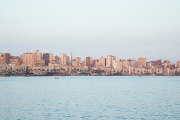 Obraz premium View of the Citadel of Qaitbay and the sea in Alexandria, Egypt
