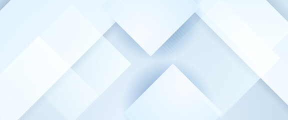 White abstract banner with shapes. Minimalist 3d modern graphic design element for banner, flyer, card, or brochure cover