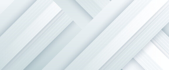 Obraz premium White abstract banner with shapes. Minimalist graphic design element future style concept for banner, flyer, card, cover, or brochure