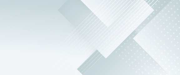 Obraz premium White vector gradient abstract banner with shapes elements. Minimalist graphic design element future style concept for banner, flyer, card, cover, or brochure