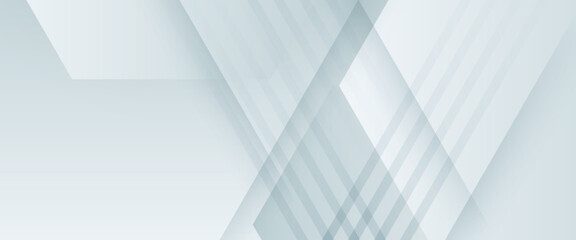 White vector abstract geometrical shape modern banner. Minimalist graphic design element future style concept for banner, flyer, card, cover, or brochure