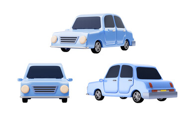 3D cartoon style car, 3d rendering.