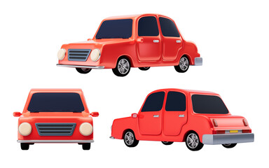 3D cartoon style car, 3d rendering.