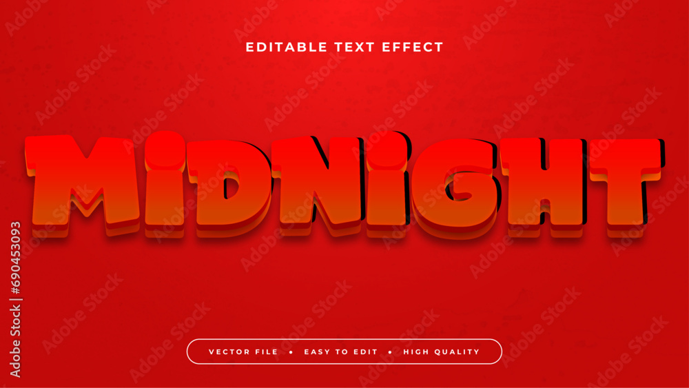 Poster Red midnight 3d editable text effect - font style