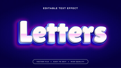Fototapeta premium Blue and white letters 3d editable text effect - font style