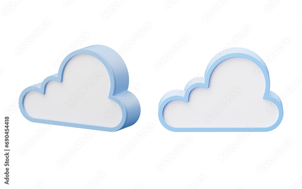 Poster cloud computing with cartoon style, 3d rendering.