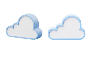 Cloud computing with cartoon style, 3d rendering.