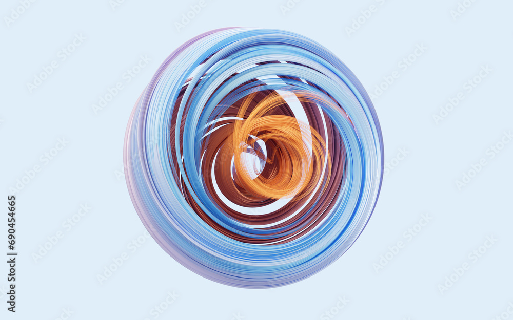 Poster flowing curve lines background, 3d rendering.