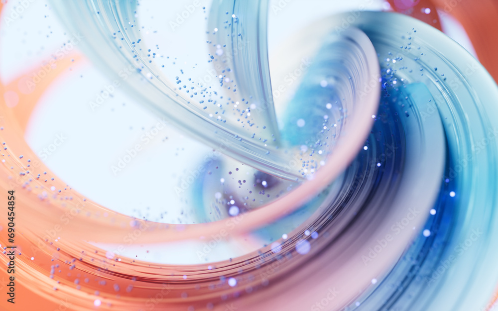 Poster flowing curves lines background, 3d rendering.