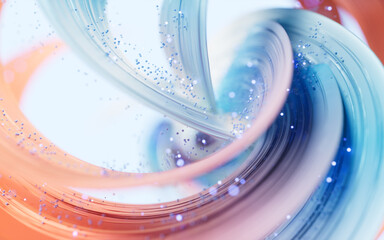 Fototapeta premium Flowing curves lines background, 3d rendering.