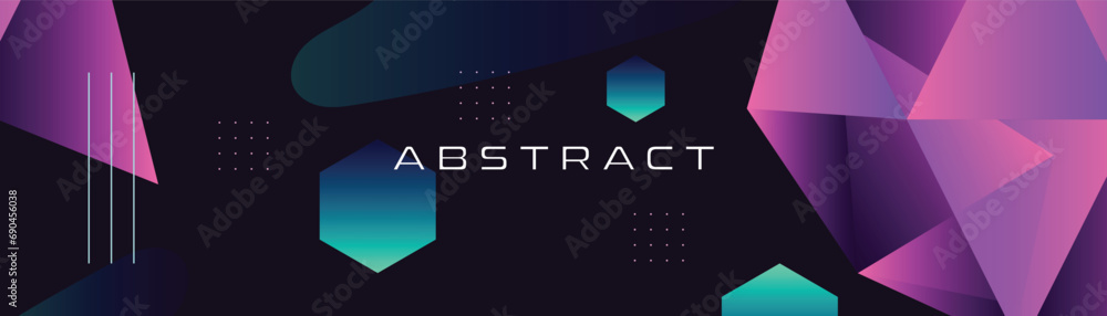 Poster modern style abstract background with glowing geometric shapes. vector abstract background design.