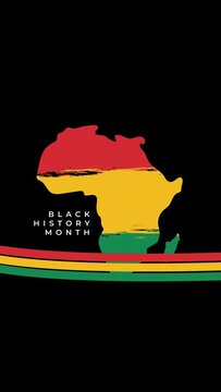 black history month with south africa map animation for social media post , south africa flag color, celebrating black history month of february
