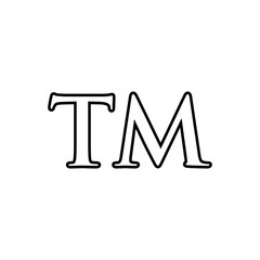 Trade Mark Icon. TM Text Sign- Vector Logo Template.