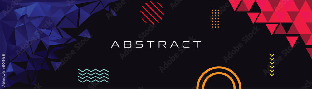 Poster modern style abstract background with glowing geometric shapes. vector abstract background design.