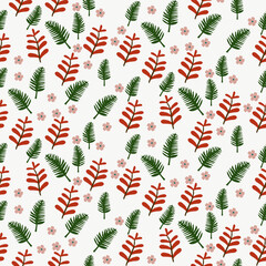 summer floral background Vector seamless. leaf pattern Seamless pattern hand-drawn with tropical leaves. floral seamless pattern with leaves The geometric pattern