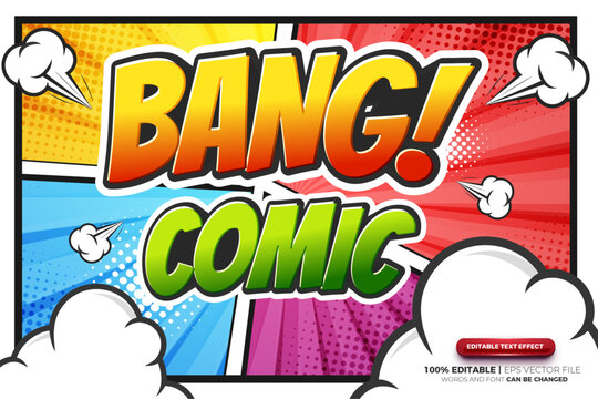 Bang Comic Cartoon 3D Editable text Effect Style