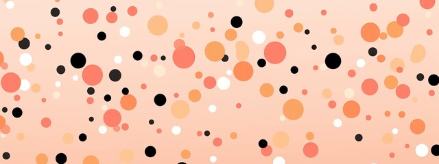 Abstract festive background in Peach Fuzz 2024 color with random circles and dots. Versatile backdrop for design projects or celebratory themes