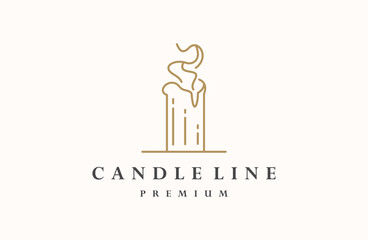 candle light logo sign modern vector graphic line style .