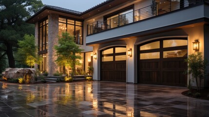 Fototapeta premium Luxury garage door. Generative AI.