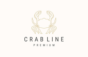 Crab vector illustration logo style. Seafood Restaurant logo design - obrazy, fototapety, plakaty
